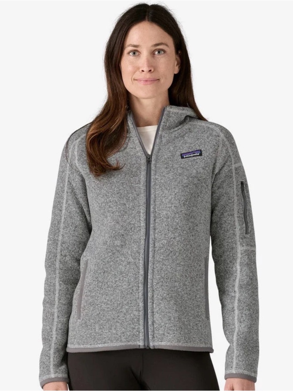 Patagonia Women’s Heather Gray Full-Zip Teddy Fleece Jacket